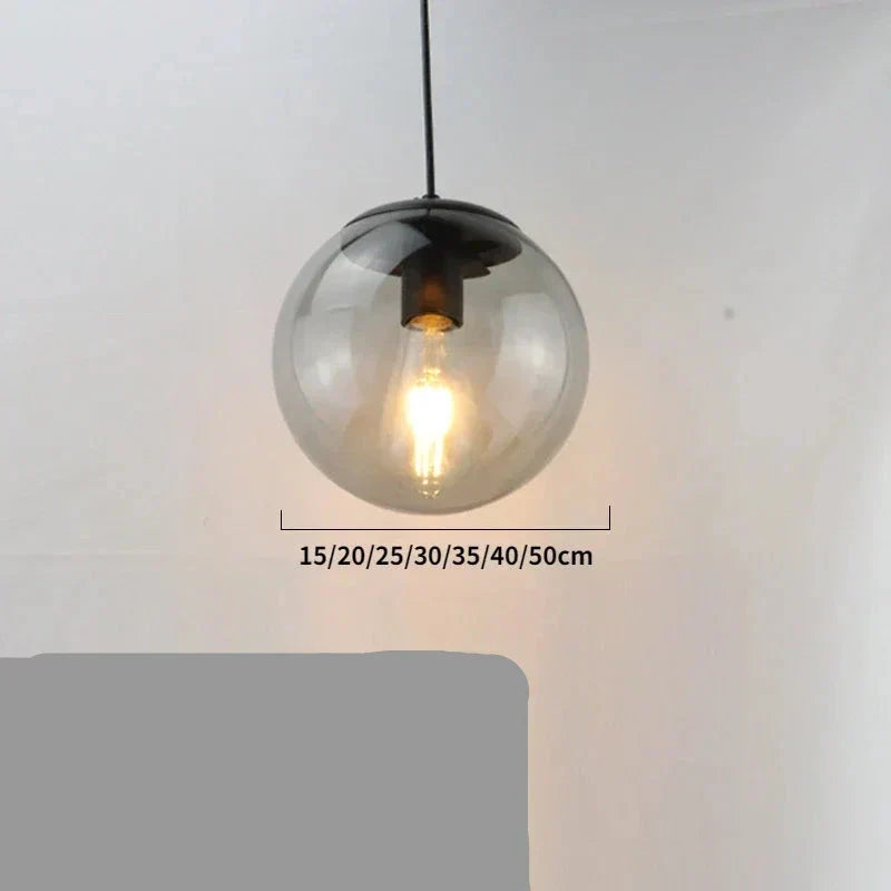 Warm Amber Glass Metal Pendant Light Corvane – Product Detail 10