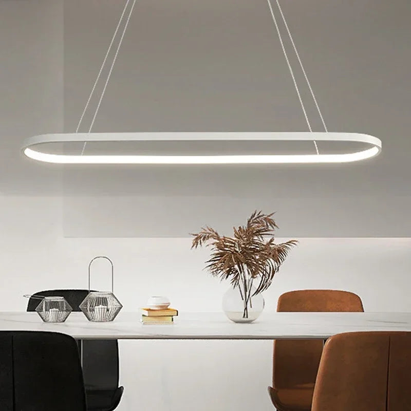 Sculptural Elliptical LED Pendant Light – Acelorn – Lifestyle View 4