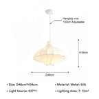 Ethereal Silk Dome Pendant Light Helvantis – Classic Dome Size Diagram
