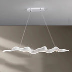Sculptural wave-form pendant light Velorix white finish studio