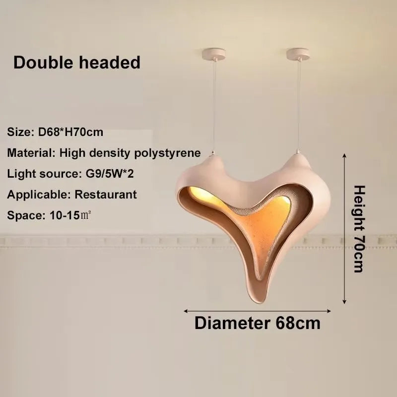 Organic Sculptural Pendant Light Uxaelorn – Double Headed Dimensions