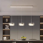 Bsaelix pendant chandelier, 3-light configuration, white finish, living room