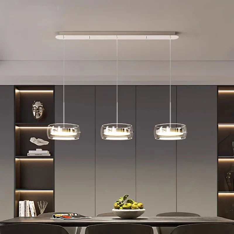 Bsaelix pendant chandelier, 3-light configuration, white finish, living room