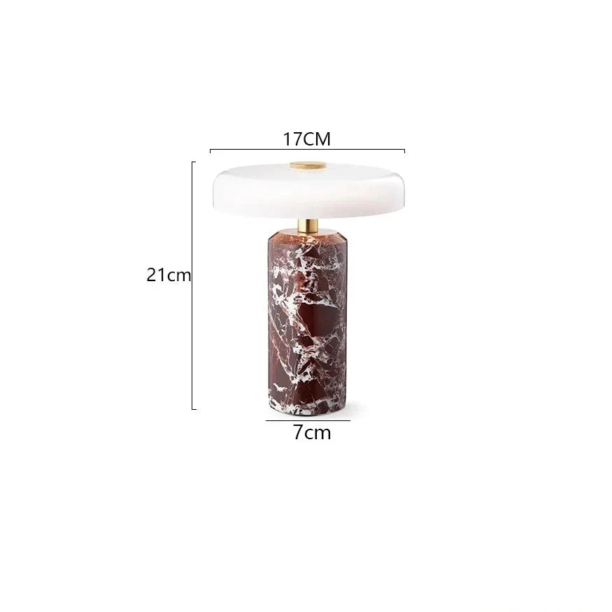 Biancora Marble Table Lamp – Rosso Levanto