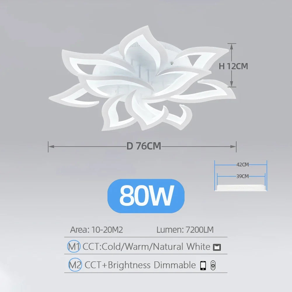 Sculptural Acrylic Petal Ceiling Light Kornox – Product Detail 7