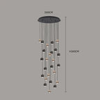 Black & Copper Sphere Cluster Chandelier Radianto