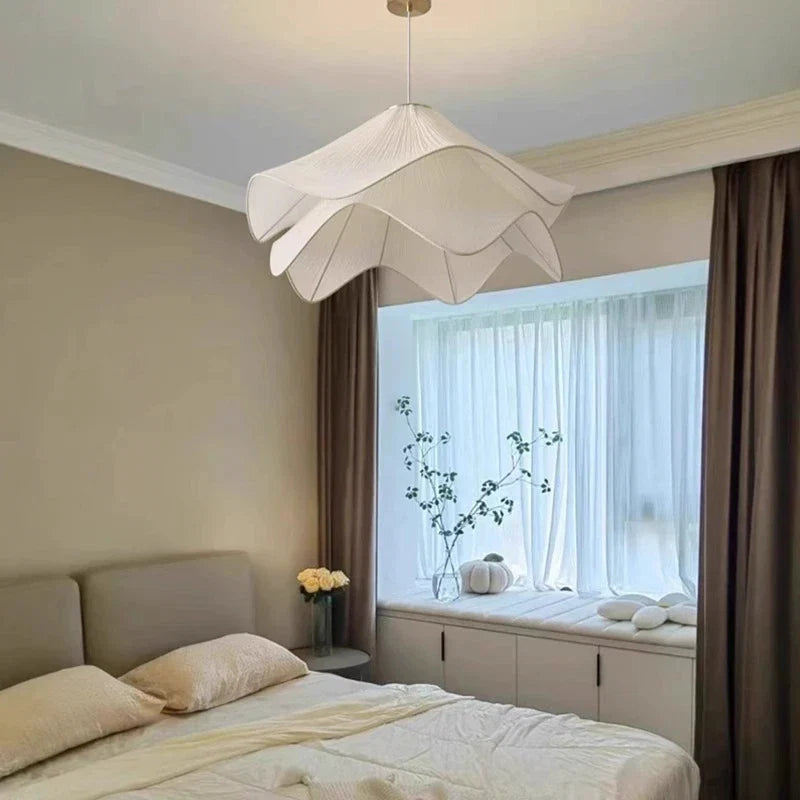Geometric Fabric Pendant Light Lsaelorn – Lifestyle View 2