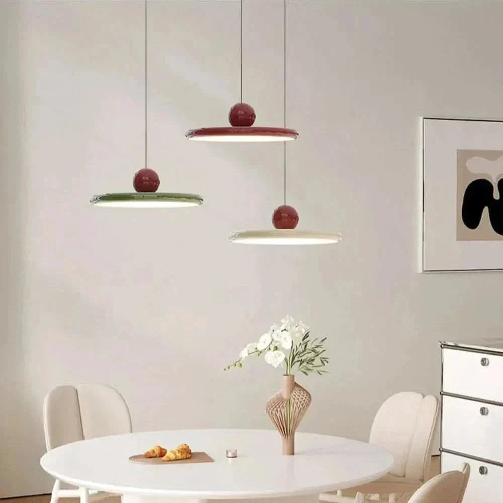 Two-Tone Lacquer Disc Pendant Light – Barel – Silhouette Detail