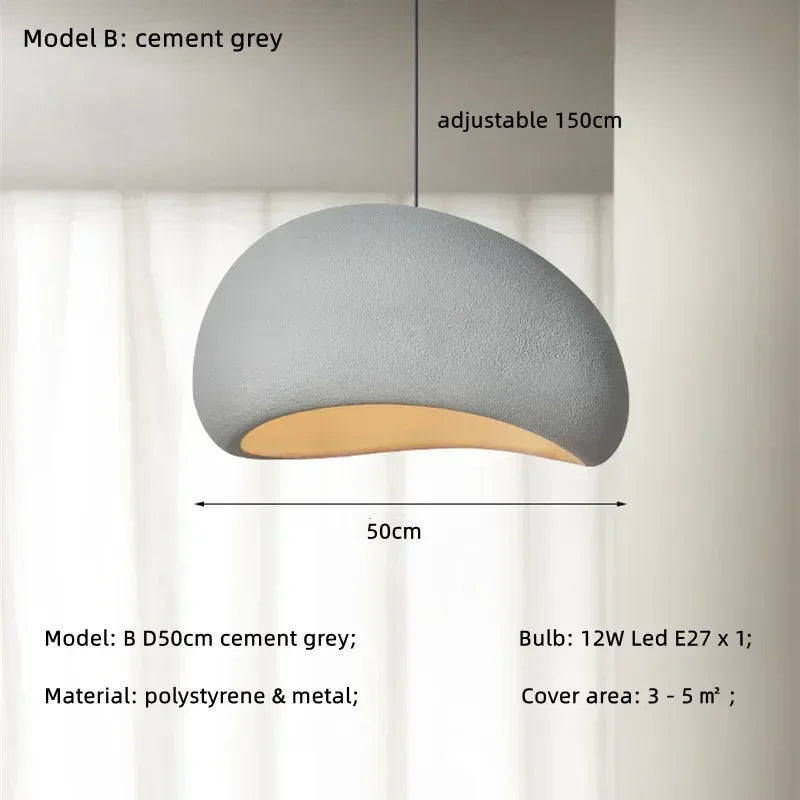 Qalaeth Pendant Light – Pebble Cement Grey 50cm