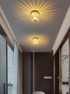 Fluted Glass Sunburst Wall Sconce Calnox – Gold Finish Lifestyle