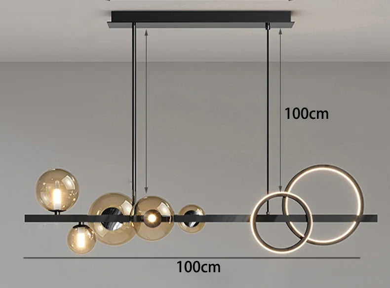 Molecule Glass Globe & LED Ring Pendant Light – Vexmont