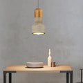 Nordic Cement & Wood Pendant Light Jvaelion – Lifestyle over dining table