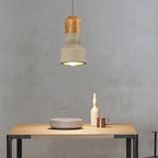 Nordic Cement & Wood Pendant Light Jvaelion – Lifestyle over dining table