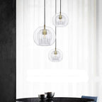 Fluted Glass Globe Pendant Light Celvorn – Product Detail 14