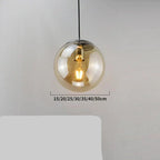Warm Amber Glass Metal Pendant Light Corvane – Product Detail 15