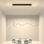 Sculptural Wavy LED Line Pendant Light - Capova