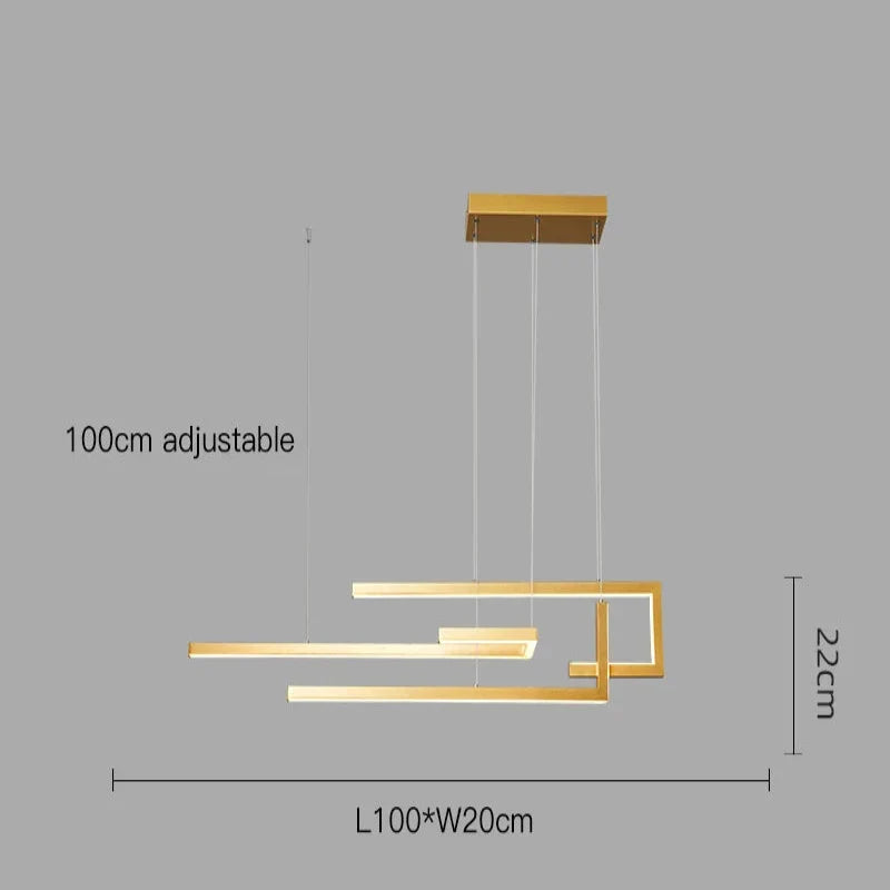 Aurelux brushed gold pendant, 100cm, dimensions diagram