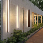 Minimalist Aluminum Linear Outdoor Wall Light Velantho - Warm White