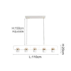 Rotatable-Head Linear Spotlight Bar Chandelier Corvino – Dimensions, 5-Light 110cm