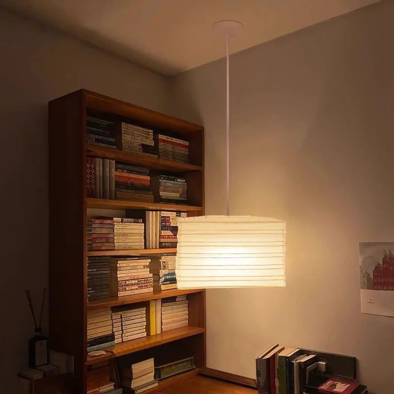 Japanese Washi Paper Pendant Light Jalvrix – Cool White 6000K Light