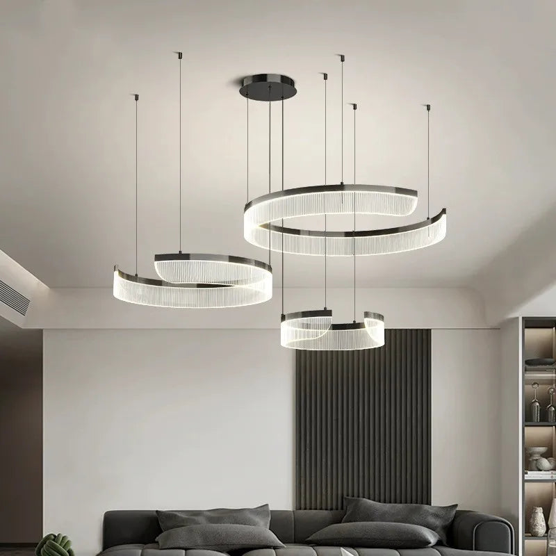 Geometric Acrylic Disc Chandelier Ywaelvix – Lifestyle View 3