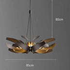 Sculptural Metal Ribbon Chandelier Karox – Size B Matte Black Dimensions (85cm)
