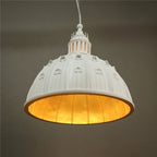 Postmodern Cathedral Dome Pendant Light Basilor – Gold Leaf Interior Glow
