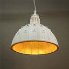 Architectural Cathedral Dome Pendant Light Duomo – White Detail Gold Interior