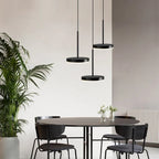 Flat LED Disc Pendant Light – Dcelion – 3 Heads Cluster Installation