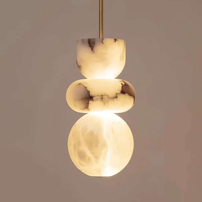 Spanish Marble Sculptural Pendant Light Zxaelon – Lifestyle View 2