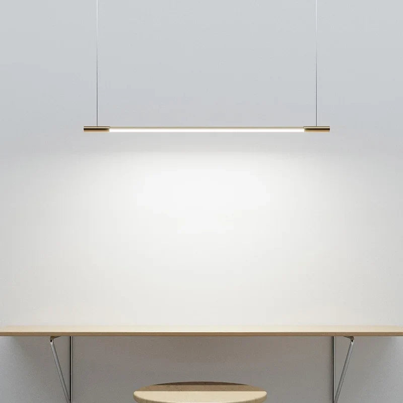 Geometric Copper Linear Pendant Light Solvex – Lifestyle View 3