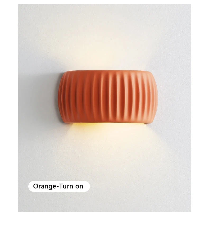 Ribbed Resin Up/Down Wall Sconce – Lvorin – Orange, Studio Detail