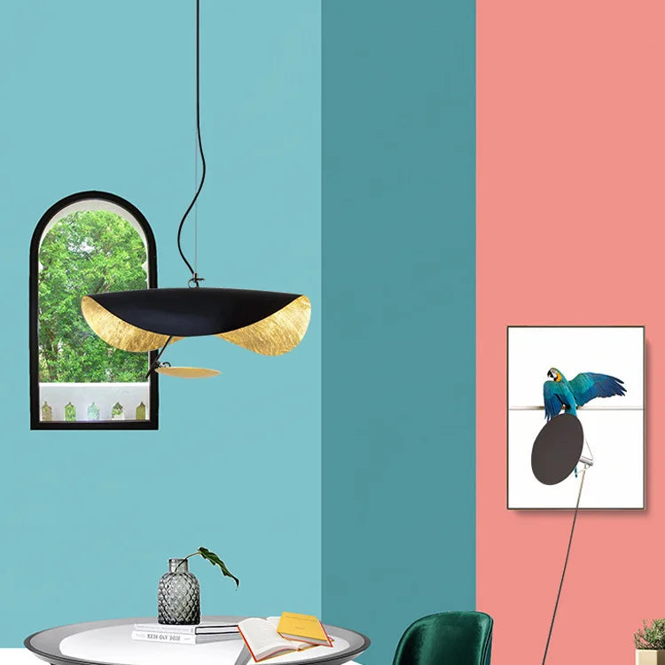 Sculptural Gold-Leaf Petal Pendant Light – Revonthal – Detail View