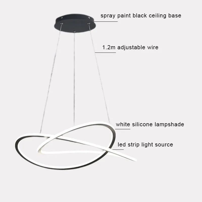 Nordic Infinity-Loop Pendant Light Qxaelinth – View 4