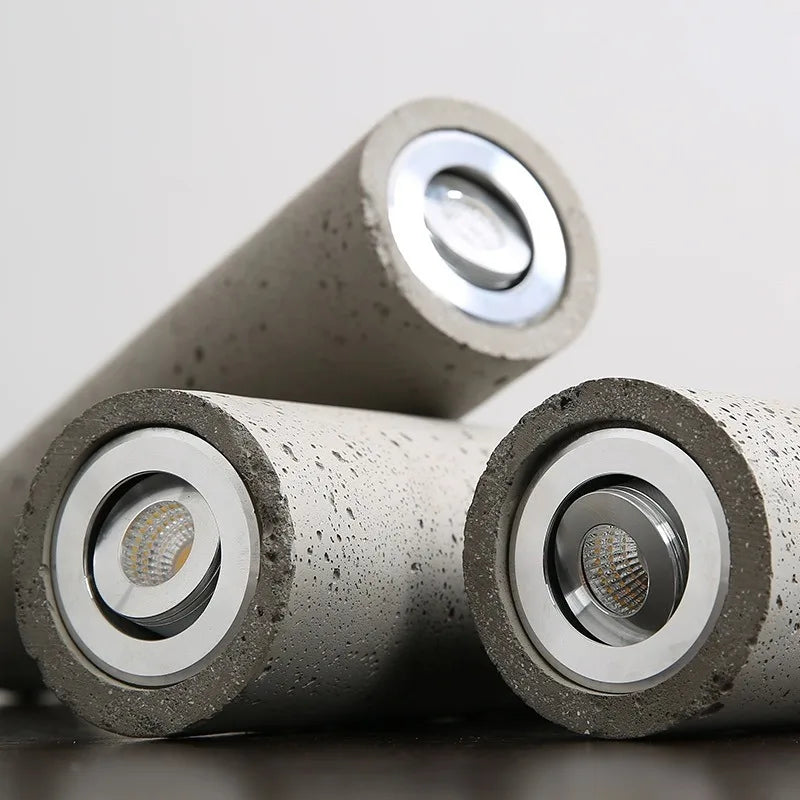 Cast Cement Cylinder Pendant Light Ivaelvix – LED Detail Close-up