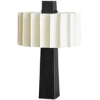 Nordic Matte Black Pleated-Shade Table Lamp Orvantis – Studio View, Front