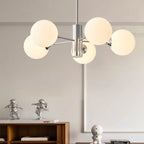 Sculptural Chrome Glass Globe Chandelier Genova