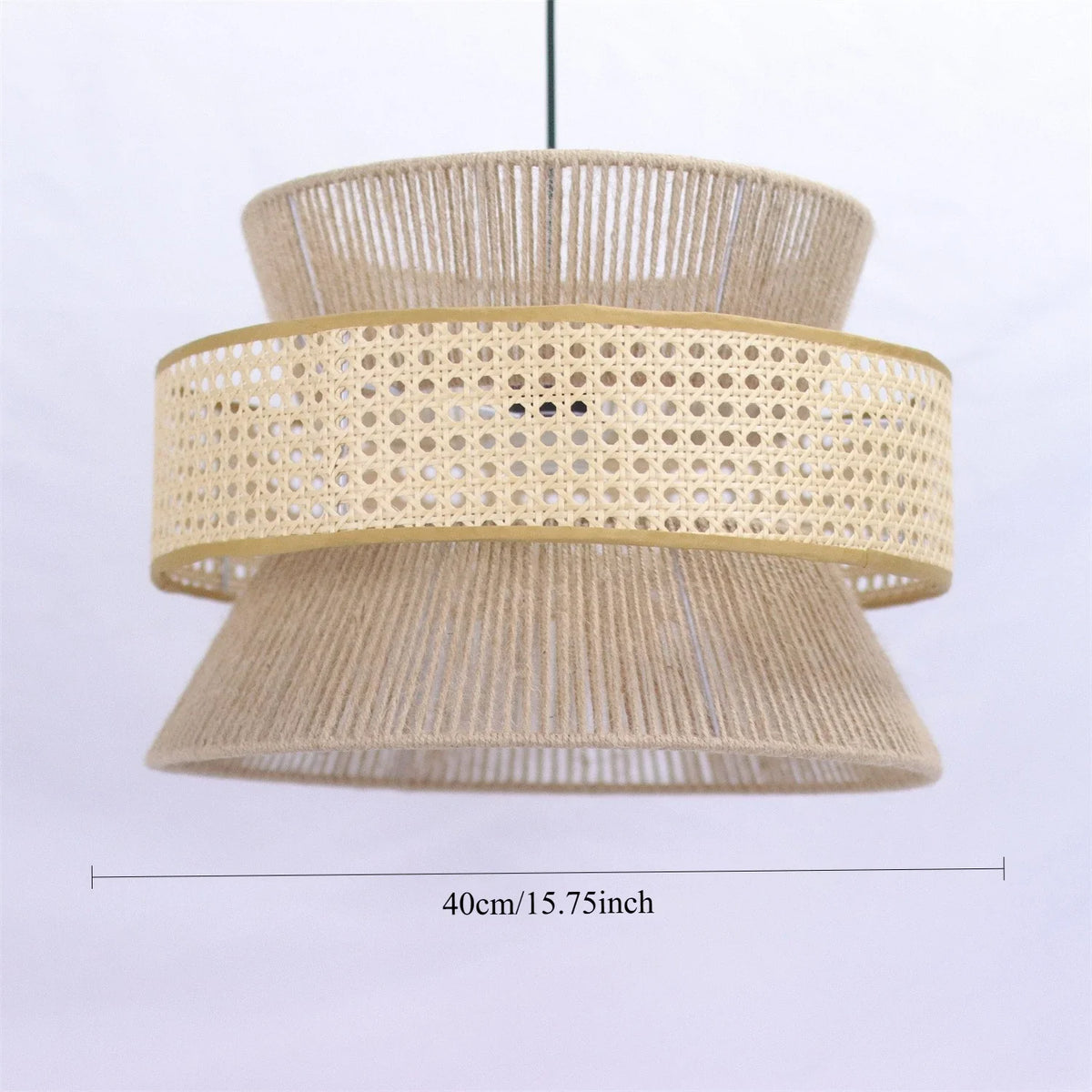 Two-Tier Rattan Pendant Light – Orivane – Lifestyle View 3