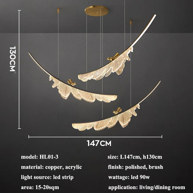LED Copper Pendant Light Felux