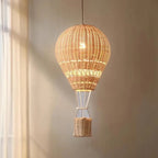 Hand-Woven Rattan Hot Air Balloon Pendant Light – Velvara – Lifestyle View