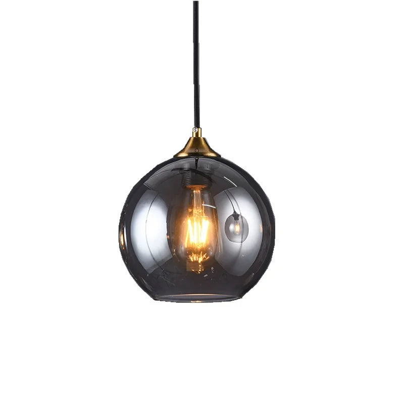 Smoked Glass Globe Pendant Light – Izaelvix – Product Detail 5