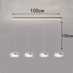 Bsaelix pendant chandelier – Chrome, 4 Lights configuration, dimensions