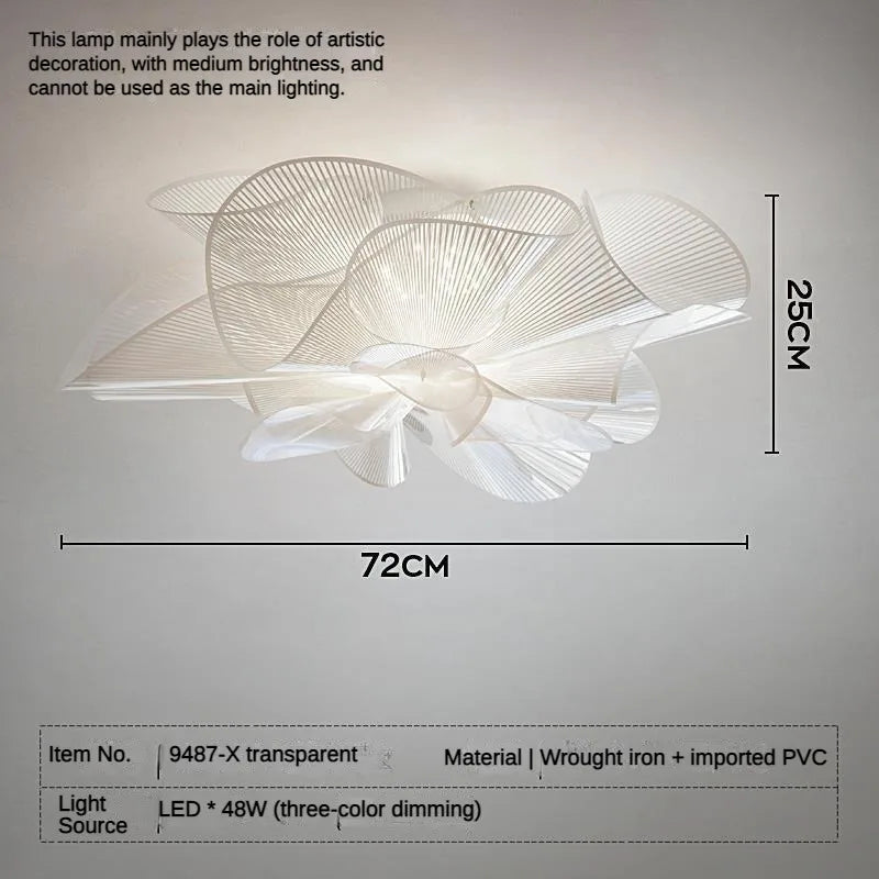 Igronex white ceiling light dimensions - 72cm diameter, 25cm height
