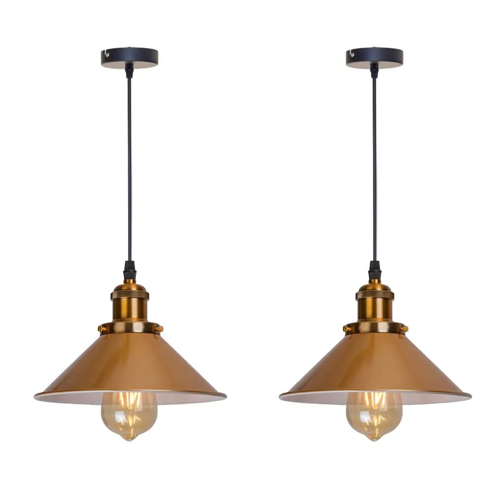Industrial Painted Iron Cone Pendant Light Conavex – Gold Finish