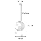 Csaelinth Large Pendant, Cool White – Dimensions 35 x 40cm, 100cm Drop