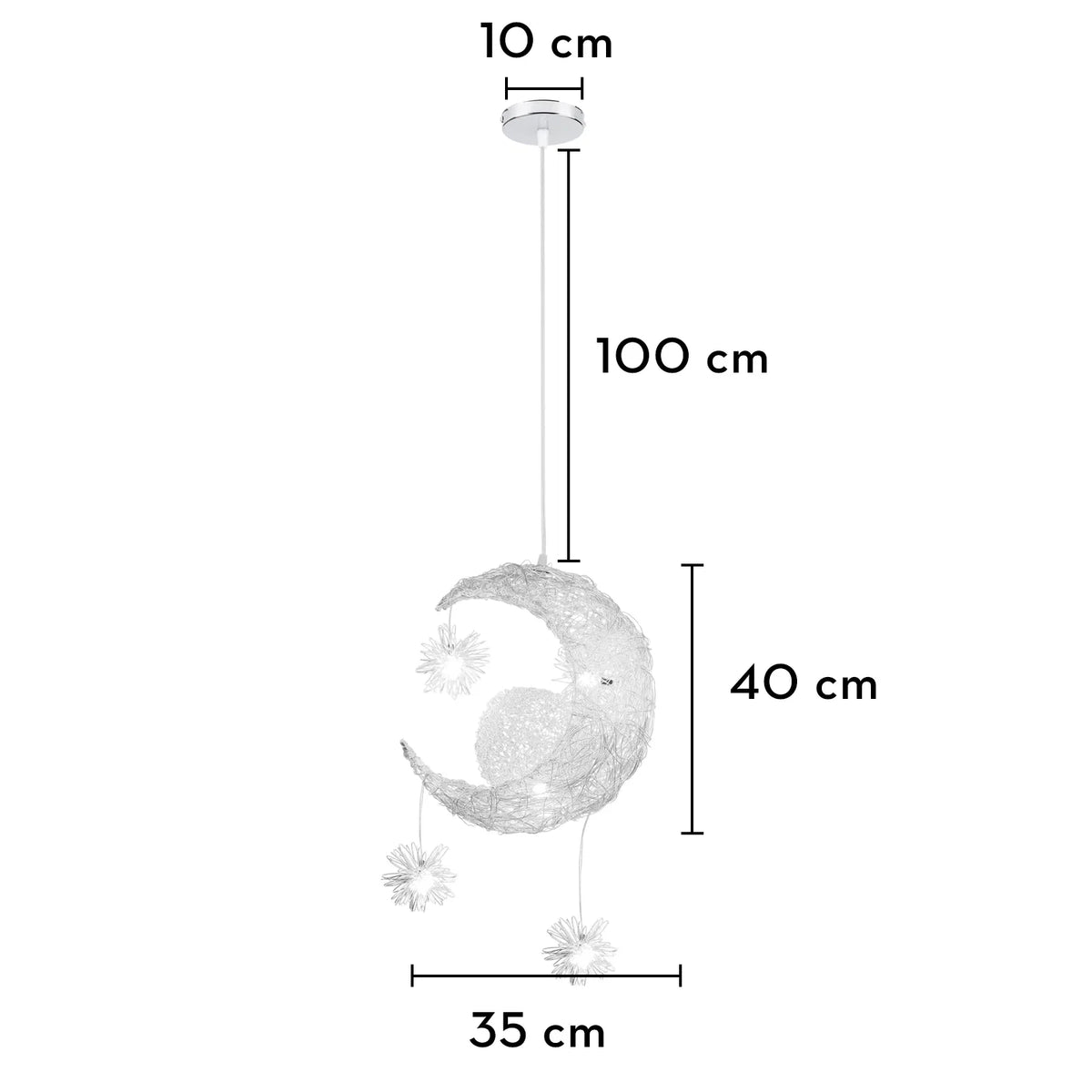 Csaelinth Large Pendant, Cool White – Dimensions 35 x 40cm, 100cm Drop