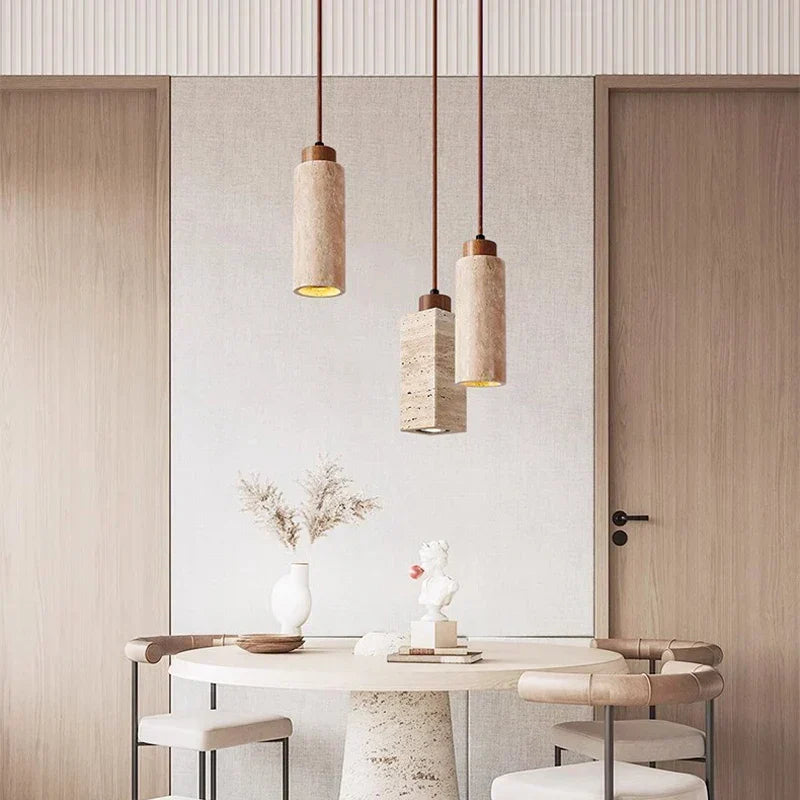 Round Stone Minimalist Pendant Light Cadexion – Hero Shot