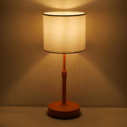 Cordless Bedside Table Lamp – Luxandor – Straight Tube Shade, Silver