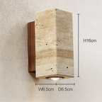 Travertine Walnut Dual-Tone Wall Sconce Aulon – Dimensions, Square