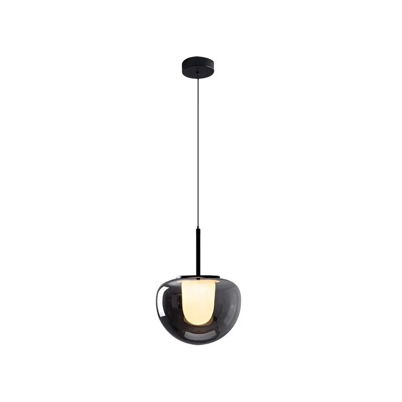 Mzaelvix glass globe pendant – smoke grey full product shot on white background